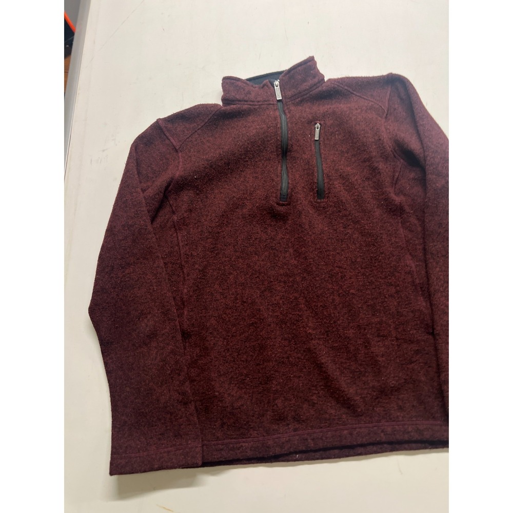 Woolrich 1/4 Zip Sweater Red Mockneck Fleece Pullover Grandpa Mens Sz Medium - Picture 2 of 8